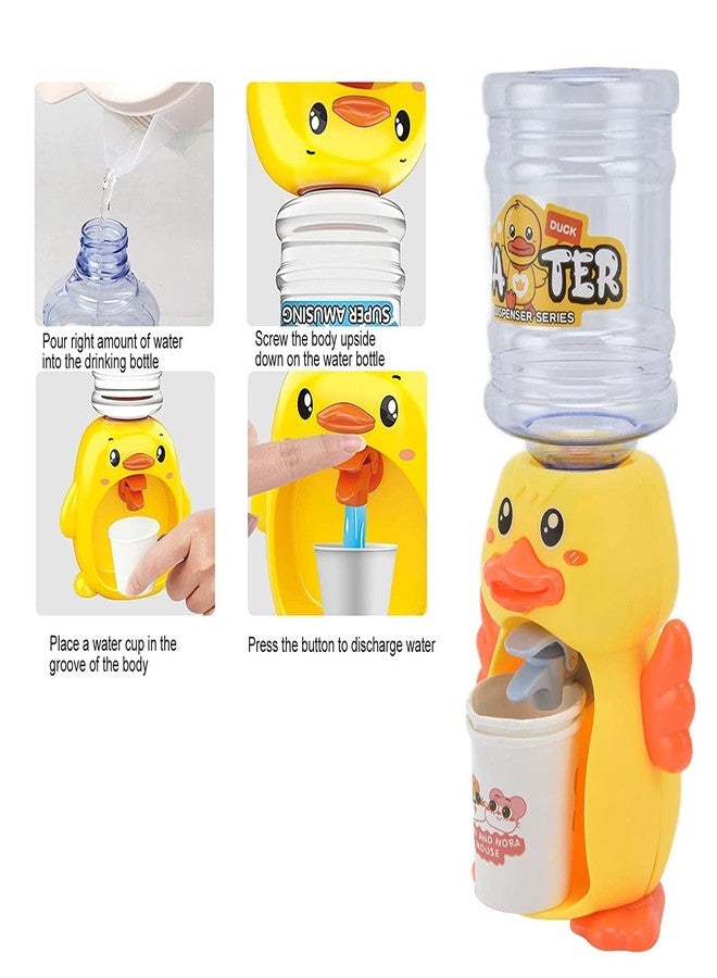 Fezeedi Plastic Water Dispenser Toy, Mini Water Dispenser for Children Mini Drinking Fountain Pumps Water Juice Milk Drinking Fountain Simulation Cartoon Kitchen Toy (Yellow Multicolor) - Image 5